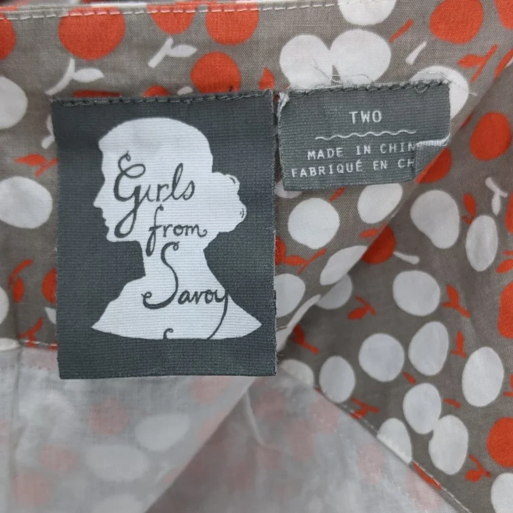 Anthropologie Girls from Savoy Apple Print Skirt